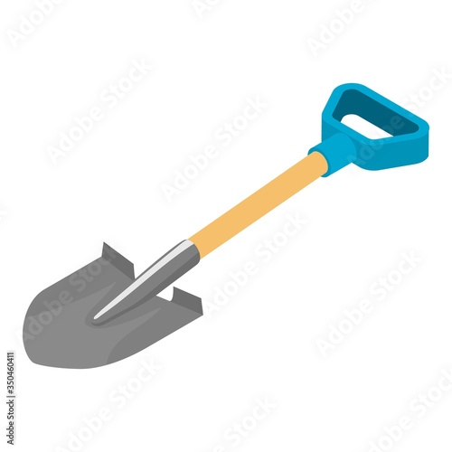 Garden shovel icon. Isometric of garden shovel vector icon for web design isolated on white background
