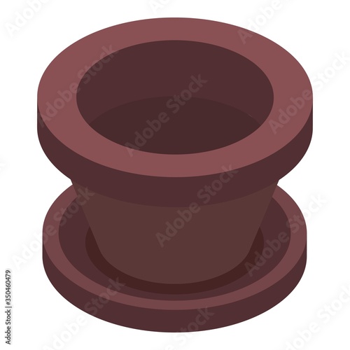 Empty plant pot icon. Isometric of empty plant pot vector icon for web design isolated on white background