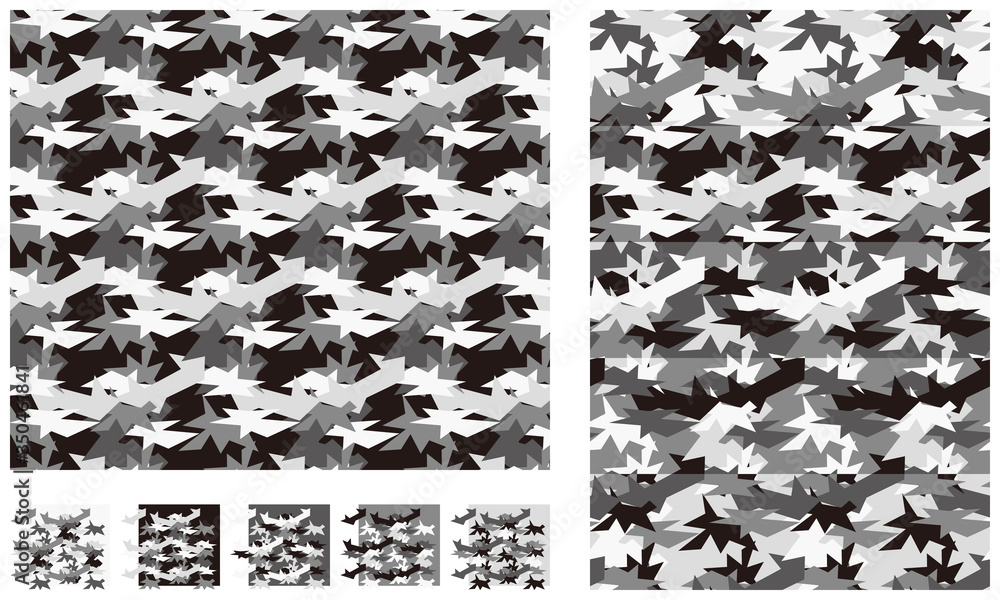 Fototapeta premium Camouflage_Pattern01_Black_type02 シームレス迷彩パターン黒02