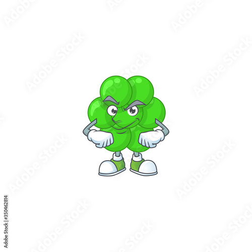 Staphylococcus aureus cartoon character design with sneaky face