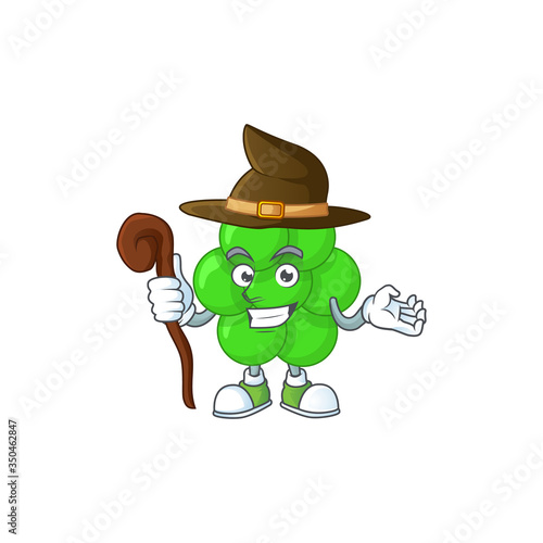 sneaky and tricky Witch staphylococcus aureus cartoon drawing concept