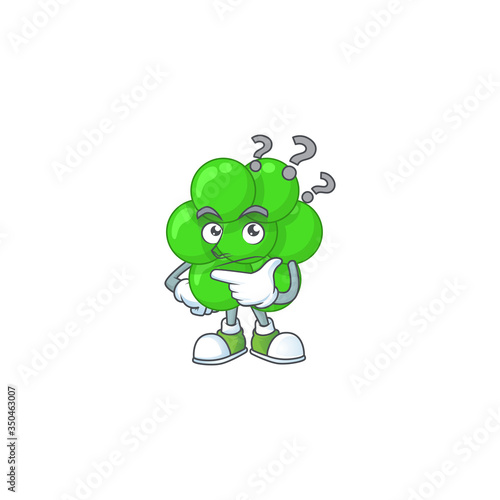 mascot design concept of staphylococcus aureus with confuse gesture