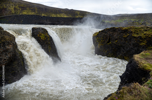 Hafragilsfoss is the very powerful waterfall on Iceland not far from its bigger brother Dettifoss. 