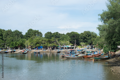 Fishing Harbor marina landscape, rayong province, Thailand. © sayhmog