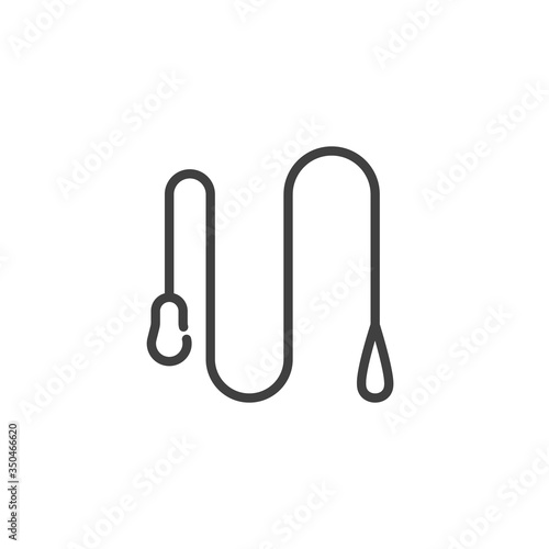Dog leash line icon. linear style sign for mobile concept and web design. Dog lead outline vector icon. Symbol, logo illustration. Vector graphics