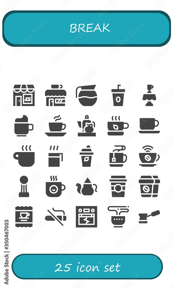break icon set break icon set