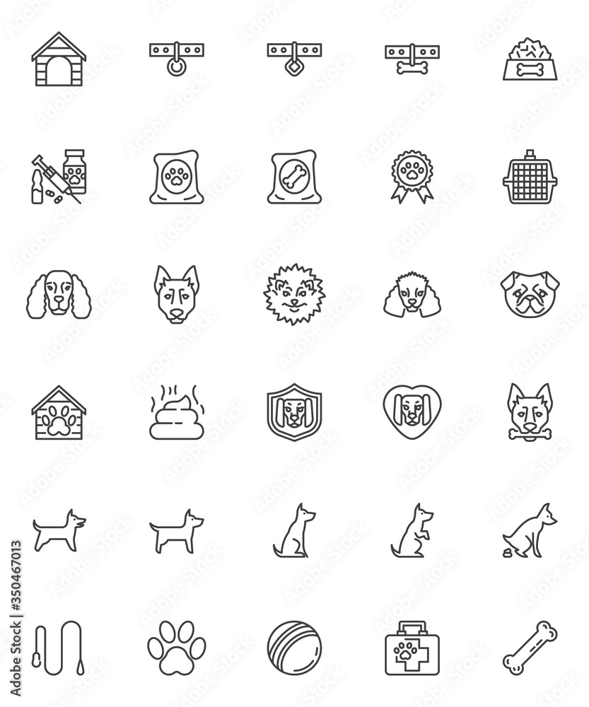 Pet shop line icons set. linear style symbols collection, outline signs ...