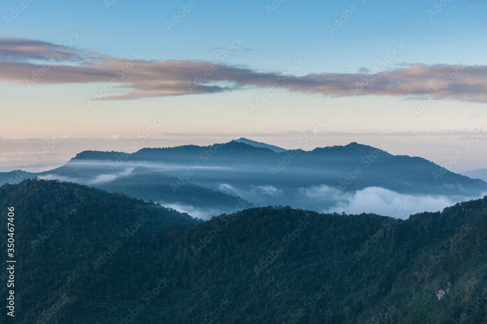 Foggy and mountain of Phu Chi Fa landscape, Thailand Foggy and mountain of Phu Chi Fa landscape, Thailand