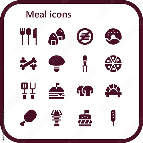 meal icon set