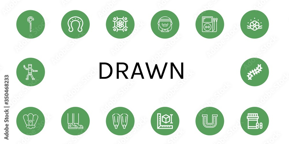 Set of drawn icons Set of drawn icons