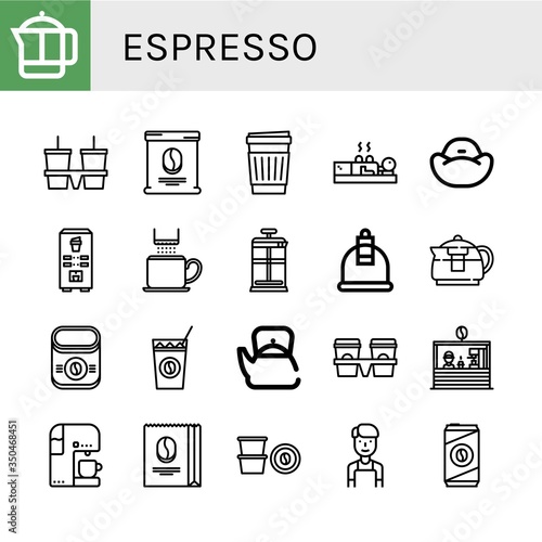 Set of espresso icons