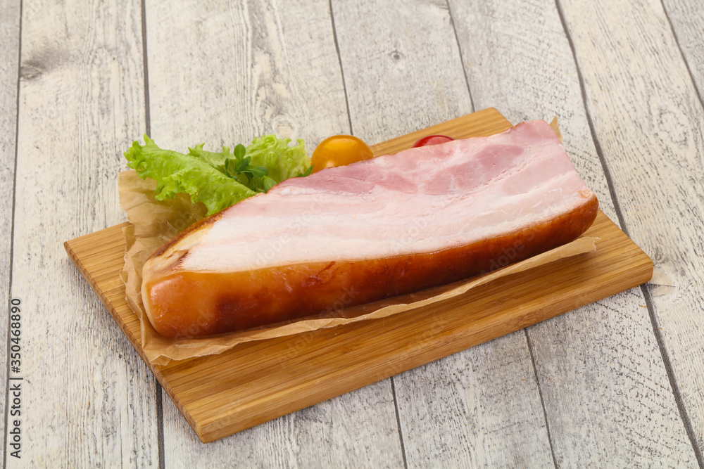 Smoked pork breast with salad leaves Smoked pork breast with salad leaves