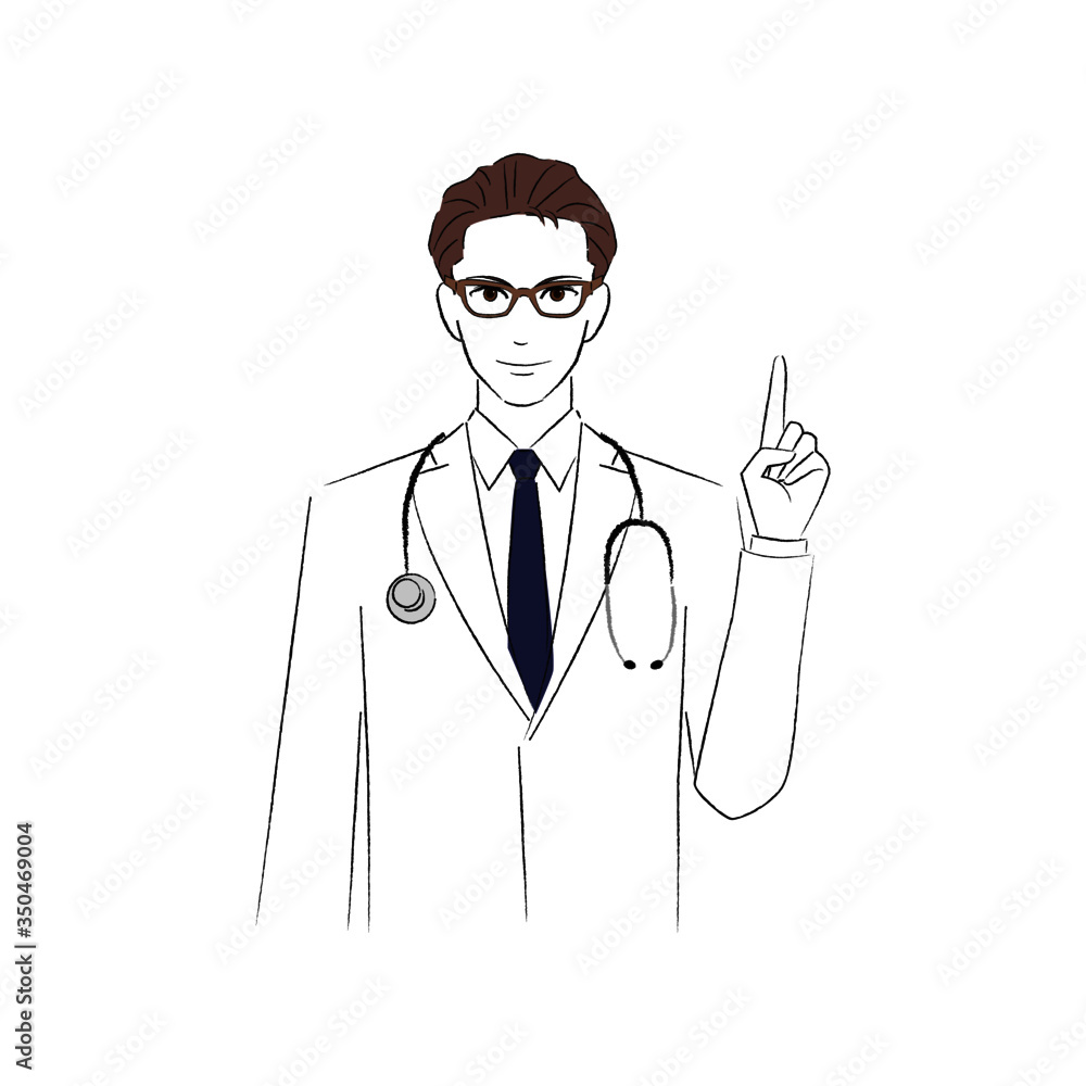 指差しをして微笑む男性