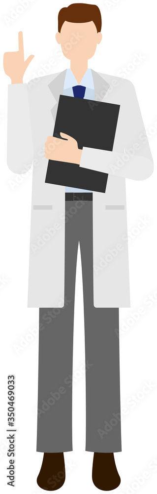 Vector image of a doctor in in the white coat