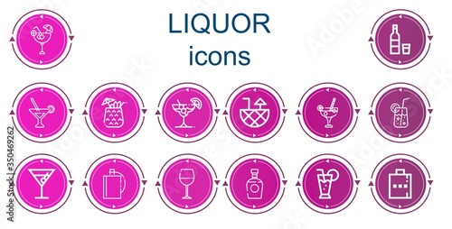 Editable 14 liquor icons for web and mobile