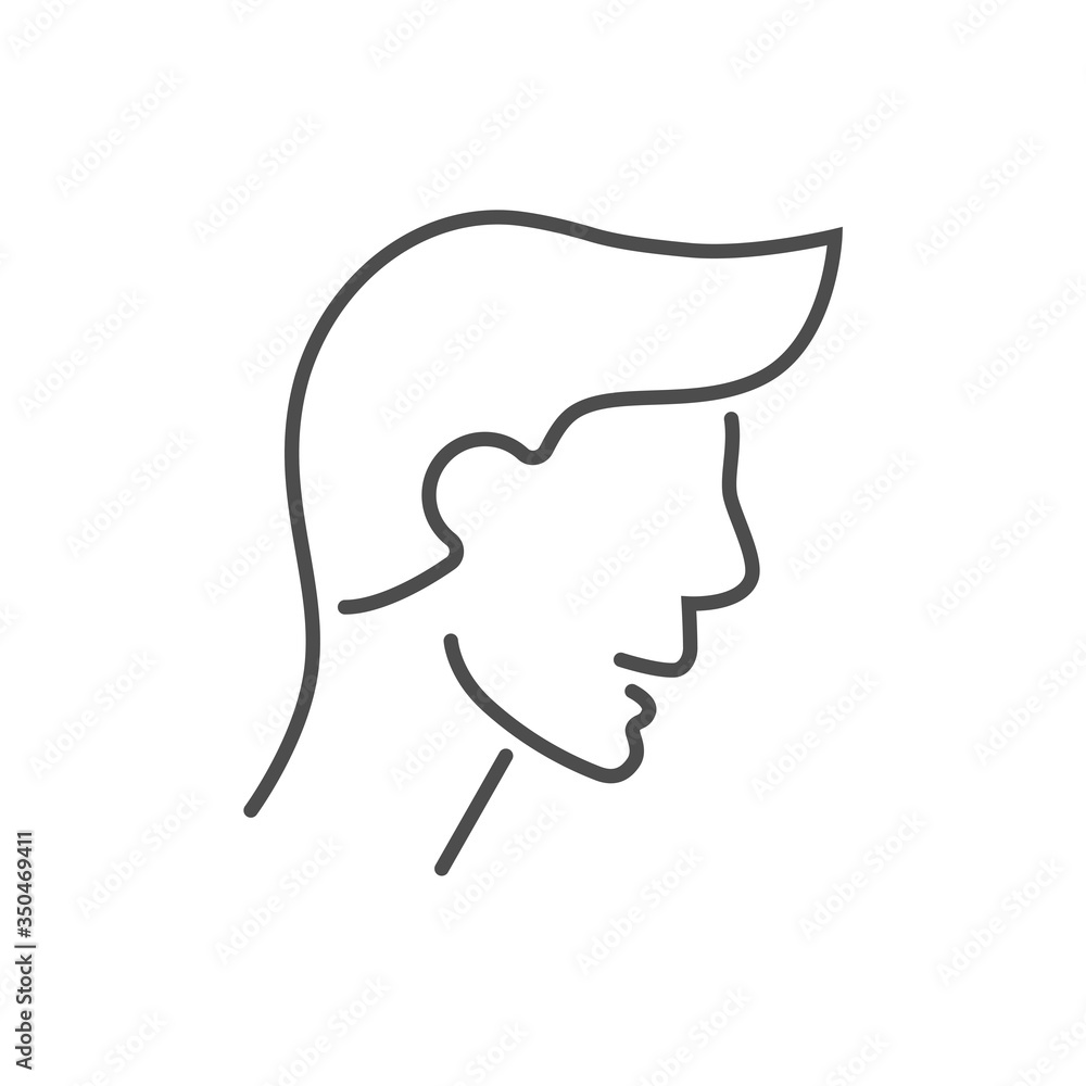 Head related vector thin line icon. Isolated on white background. Editable stroke. Vector illustration. Head related vector thin line icon. Isolated on white background. Editable stroke. Vector illustration.