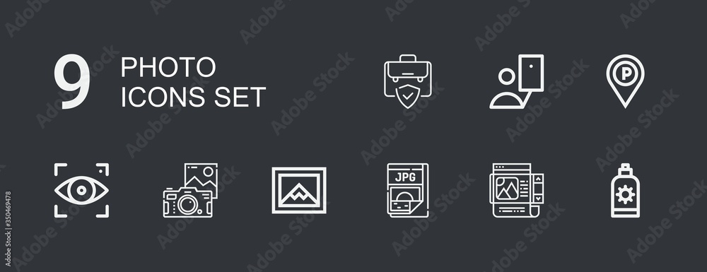 Editable 9 photo icons for web and mobile Editable 9 photo icons for web and mobile