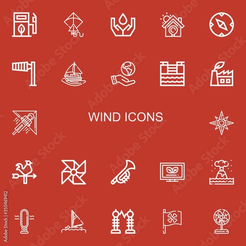 Editable 22 wind icons for web and mobile