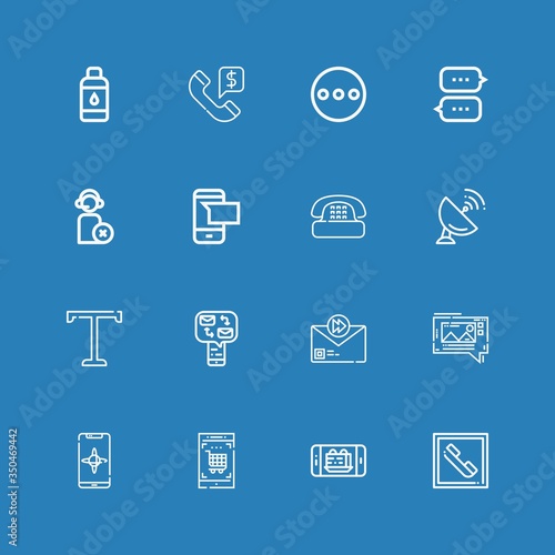 Editable 16 contact icons for web and mobile