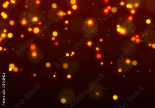 Gold bokeh, light overlay background. Sparkle effect with particles. Magic overlay dust. Glitter blur texture.