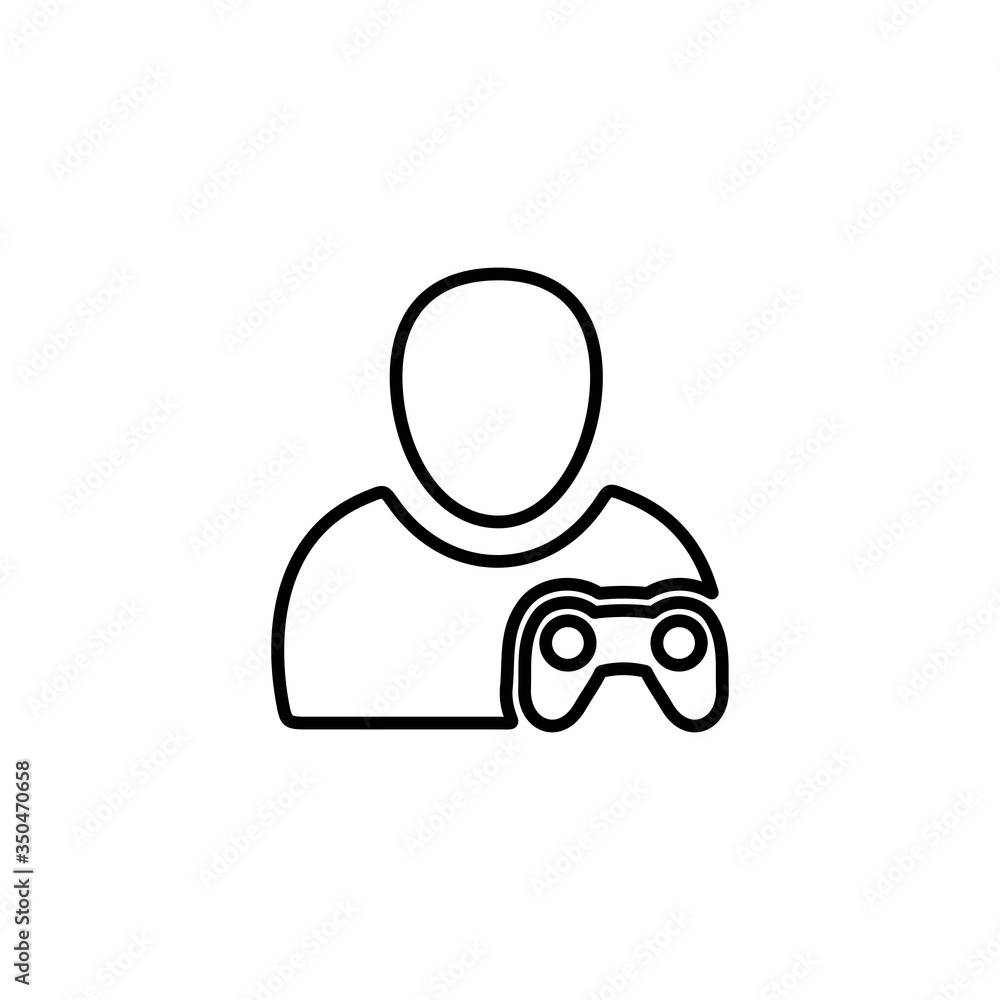 Game player and console icon. Gamer sign. Gaming and entertainment concept for modern web and mobile application design. Game player and console icon. Gamer sign. Gaming and entertainment concept for modern web and mobile application design.