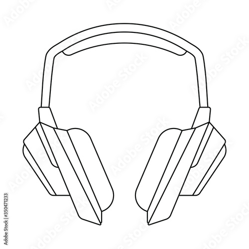 Headphones linear vector il...