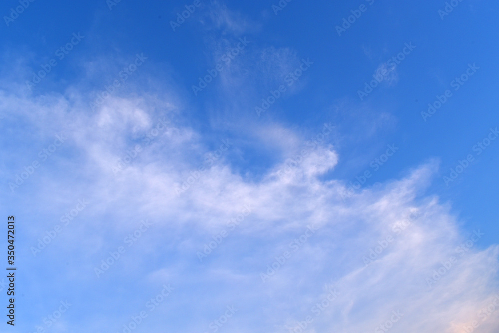 Sky blue background. Natural background.The sky with clouds and sunlight