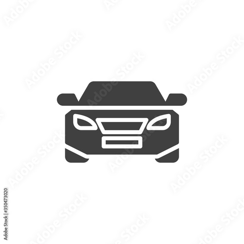 Car, front view vector icon. Automobile filled flat sign for mobile concept and web design. Vehicle, car glyph icon. Transportation symbol, logo illustration. Vector graphics