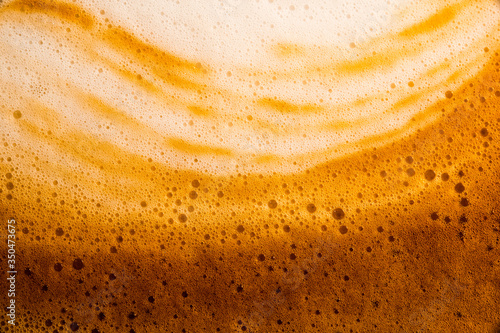 Fototapete bubble Milk and coffee froth,Coffee in a glass,Milk and coffee close-up