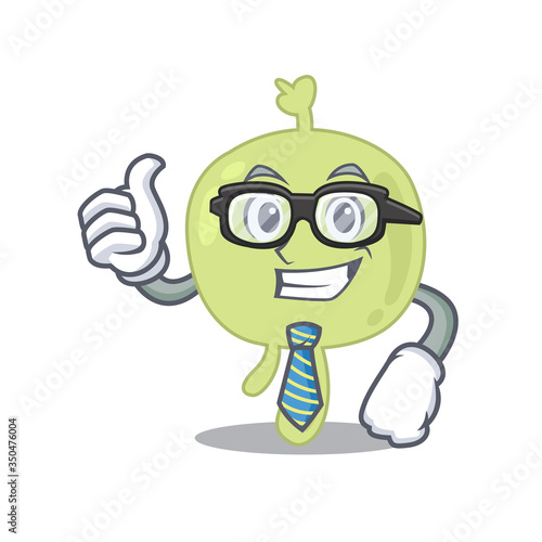 cartoon drawing of lymph node Businessman wearing glasses and tie