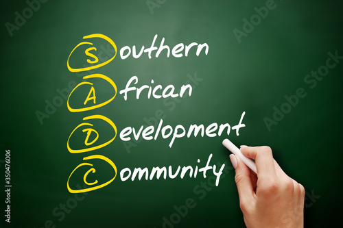 SADC - Southern African Development Community acronym, business concept background photo