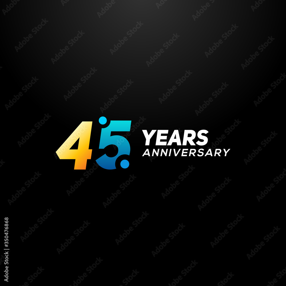 45 Years Anniversary Vector Design 45 Years Anniversary Vector Design