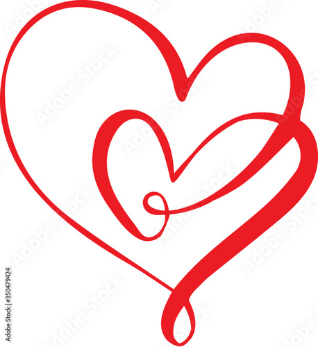 Spiral heart symbol On a white background