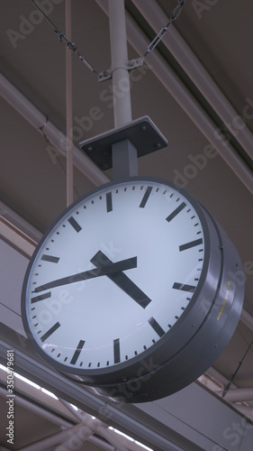 big clock with the right time at a station