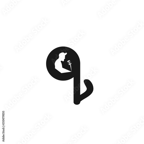 music vocalist live performance logo and vector icon