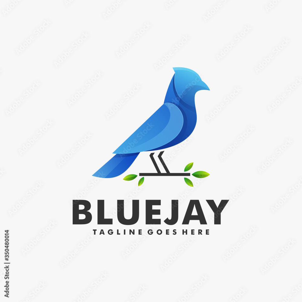 Fototapeta premium Vector Logo Illustration Bluejay Gradient Colorful Style.