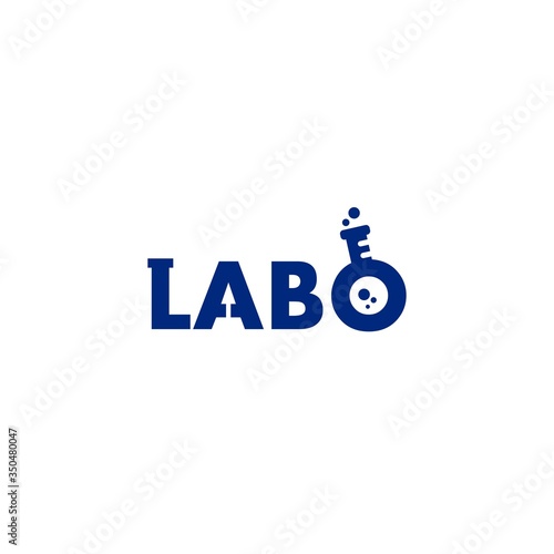 LABO chemical and medical analysis logo and vector icon