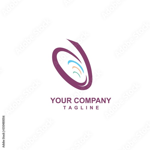 D digital audio logo and vector icon