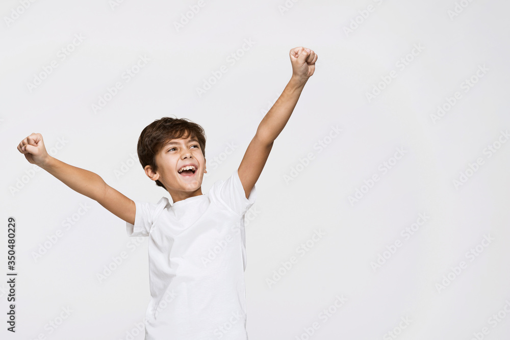 High angle happy boy with copy space High angle happy boy with copy space