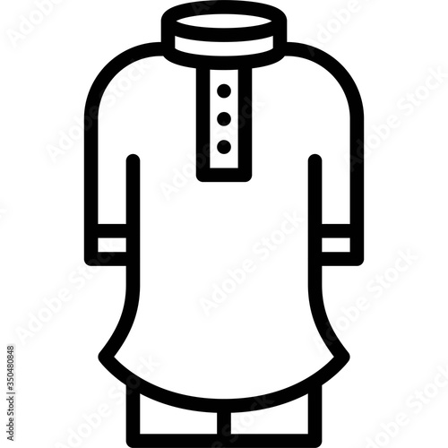 Thawb or thobe icon, ramadan festival related vector