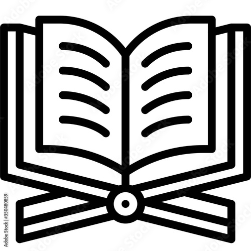 Quran on stand icon, ramadan festival related vector