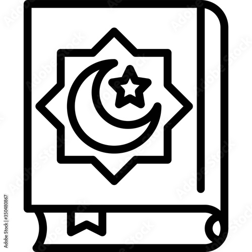 Quran or book icon, ramadan festival related vector