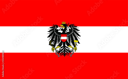 Austria flag coat of arms vector illustration isolated on white. State in Europe, EU member.