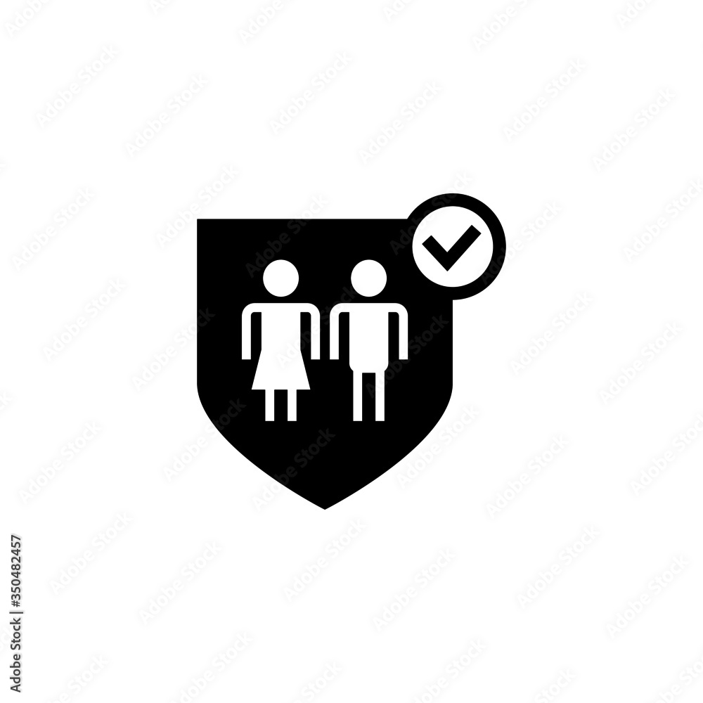 Insurance protection vector icon in black solid flat design icon isolated on white background Insurance protection vector icon in black solid flat design icon isolated on white background