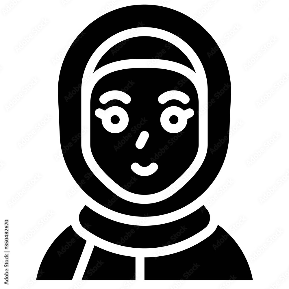 Fototapeta premium Muslim woman icon, ramadan festival related vector