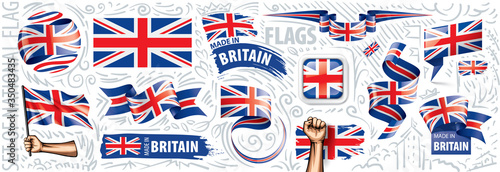 United Kingdom flag, vector illustration on a white background