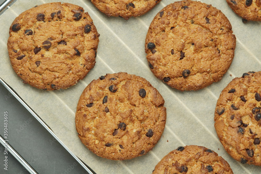 Fresh-baked cookies ready in the table Fresh-baked cookies ready in the table