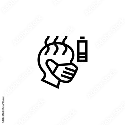 fatigue icon in linear, outline icon isolated on white background