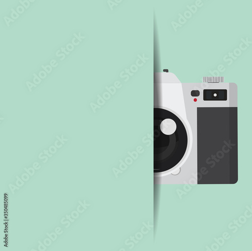 vintage camera background with copy space