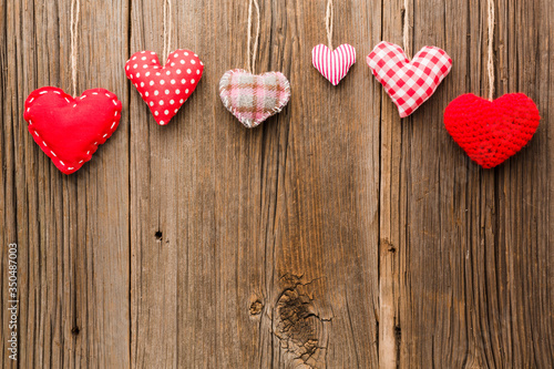 Valentines day ornaments with copy space